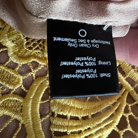 NWOT Dress the Population Gold/Yellow/Nude Lace Romper Size XS - Picture 6 of 6